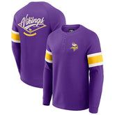 Minnesota Vikings Darius Rucker Collection Waffle-Knit Raglan Long Sleeve Henley T-Shirt Purple - Fanatics