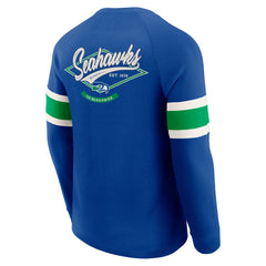 Seattle Seahawks Darius Rucker Collection Waffle-Knit Raglan Long Sleeve Henley T-Shirt College Navy - Fanatics