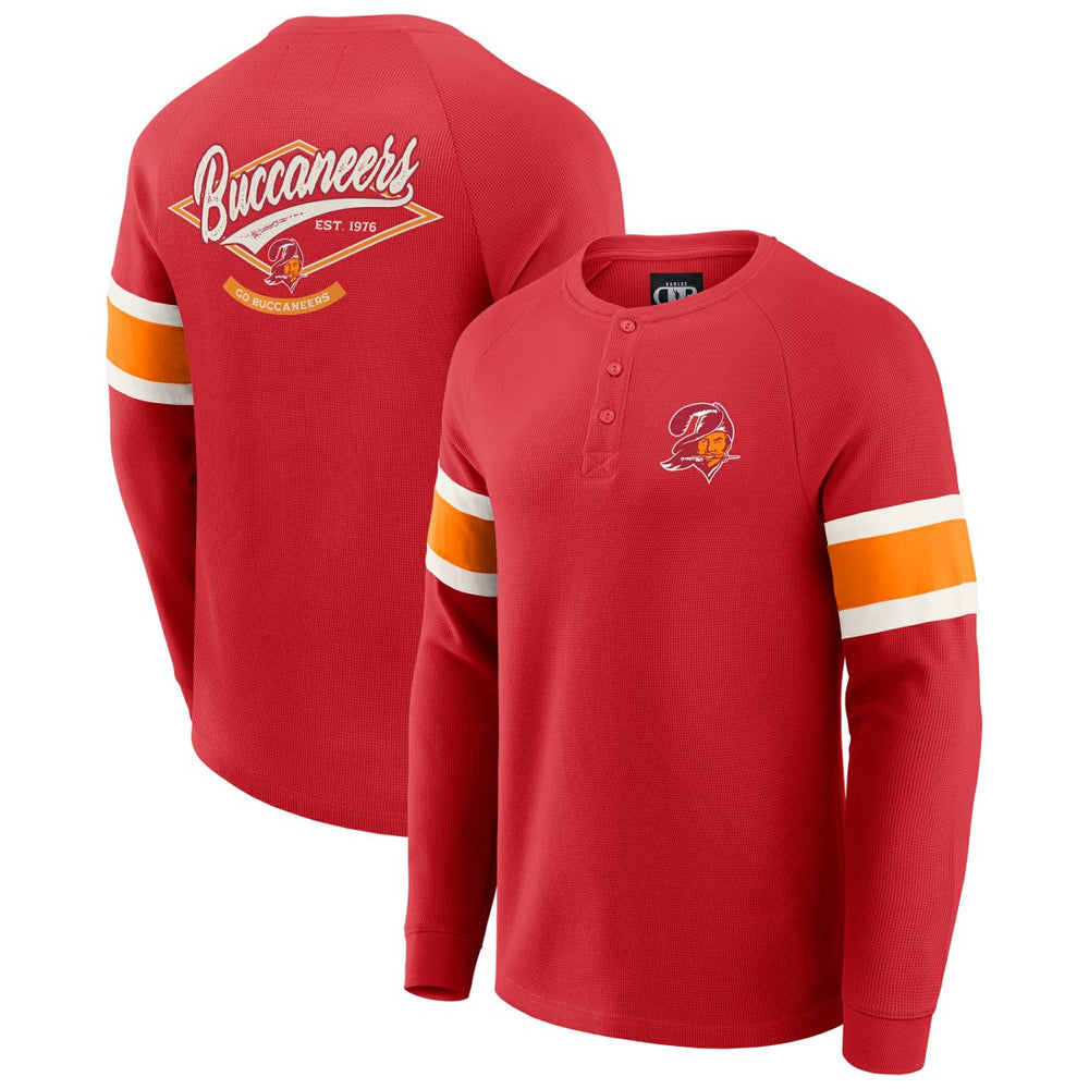 Tampa Bay Buccaneers Darius Rucker Collection Waffle-Knit Raglan Long Sleeve Henley T-Shirt Red - Fanatics