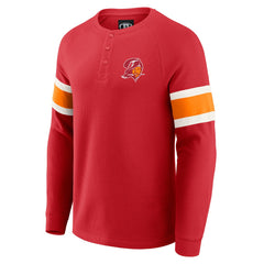 Tampa Bay Buccaneers Darius Rucker Collection Waffle-Knit Raglan Long Sleeve Henley T-Shirt Red - Fanatics