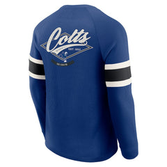 Indianapolis Colts Darius Rucker Collection Waffle-Knit Raglan Long Sleeve Henley T-Shirt Royal - Fanatics
