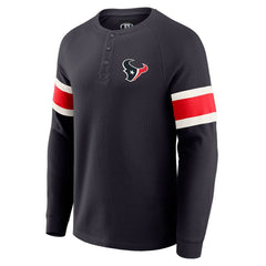 Houston Texans Darius Rucker Collection Waffle-Knit Raglan Long Sleeve Henley T-Shirt Navy - Fanatics
