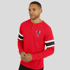 Atlanta Falcons Darius Rucker Collection Waffle-Knit Raglan Long Sleeve Henley T-Shirt Red - Fanatics