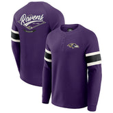 Baltimore Ravens Darius Rucker Collection Waffle-Knit Raglan Long Sleeve Henley T-Shirt Purple - Fanatics