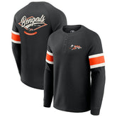 Cincinnati Bengals Darius Rucker Collection Waffle-Knit Raglan Long Sleeve Henley T-Shirt Black - Fanatics