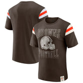 Cleveland Browns Darius Rucker Collection Football Stripe Sleeve T-Shirt Brown - Fanatics