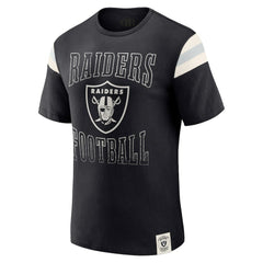 Las Vegas Raiders Darius Rucker Collection Football Stripe Sleeve T-Shirt Black - Fanatics