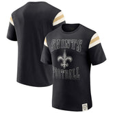 New Orleans Saints Darius Rucker Collection Football Stripe Sleeve T-Shirt Black - Fanatics