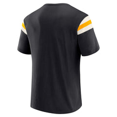 Pittsburgh Steelers Darius Rucker Collection Football Stripe Sleeve T-Shirt Black - Fanatics