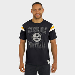 Pittsburgh Steelers Darius Rucker Collection Football Stripe Sleeve T-Shirt Black - Fanatics