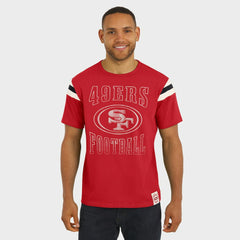 San Francisco 49ers Darius Rucker Collection Football Stripe Sleeve T-Shirt Scarlet - Fanatics