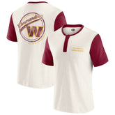 Washington Commanders Darius Rucker Collection Henley Colorblock Slub Pocket T-Shirt Cream - Fanatics