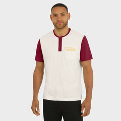 Washington Commanders Darius Rucker Collection Henley Colorblock Slub Pocket T-Shirt Cream - Fanatics