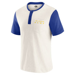 Los Angeles Rams Darius Rucker Collection Henley Colorblock Slub Pocket T-Shirt Cream - Fanatics