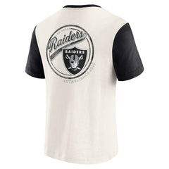 Las Vegas Raiders Darius Rucker Collection Henley Colorblock Slub Pocket T-Shirt Cream - Fanatics