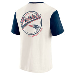 New England Patriots Darius Rucker Collection Henley Colorblock Slub Pocket T-Shirt Cream - Fanatics