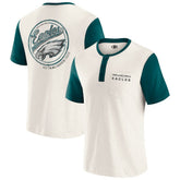Philadelphia Eagles Darius Rucker Collection Henley Colorblock Slub Pocket T-Shirt Cream - Fanatics