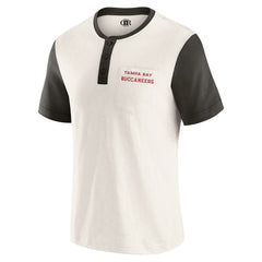 Tampa Bay Buccaneers Darius Rucker Collection Henley Colorblock Slub Pocket T-Shirt Cream - Fanatics