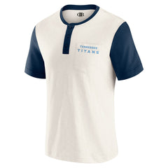 Tennessee Titans Darius Rucker Collection Henley Colorblock Slub Pocket T-Shirt Cream - Fanatics
