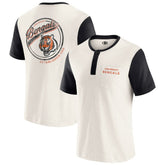 Cincinnati Bengals Darius Rucker Collection Henley Colorblock Slub Pocket T-Shirt Cream - Fanatics