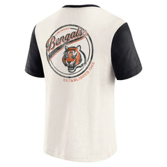 Cincinnati Bengals Darius Rucker Collection Henley Colorblock Slub Pocket T-Shirt Cream - Fanatics