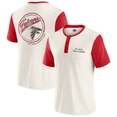 Atlanta Falcons Darius Rucker Collection Henley Colorblock Slub Pocket T-Shirt Cream - Fanatics