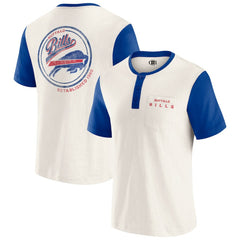 Buffalo Bills Darius Rucker Collection Henley Colorblock Slub Pocket T-Shirt Cream - Fanatics