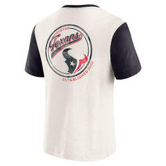 Houston Texans Darius Rucker Collection Henley Colorblock Slub Pocket T-Shirt Cream - Fanatics