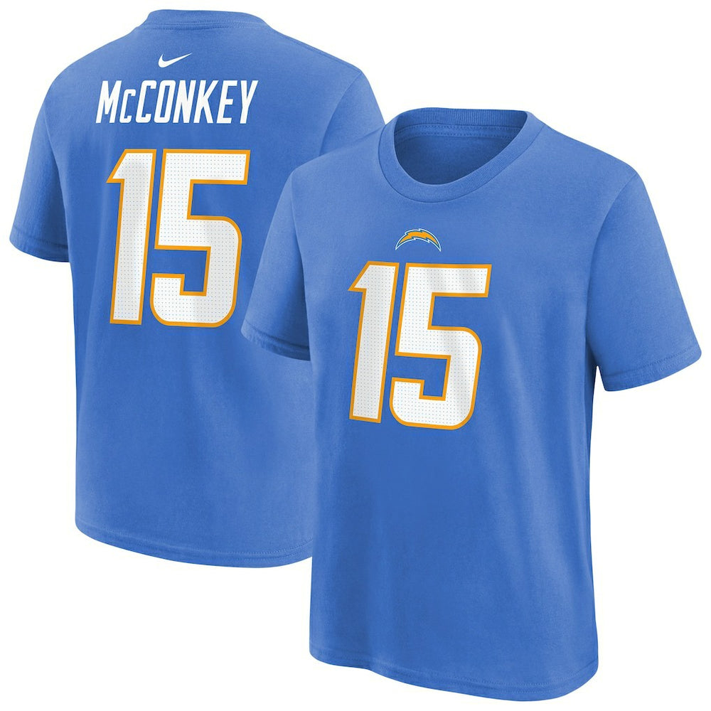 Ladd McConkey Los Angeles Chargers Youth Player Name & Number T-Shirt Powder Blue - Nike