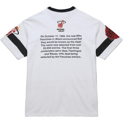 Mitchell & Ness - Miami Heat Unisex Hardwood Classics Vintage Team Origins Premium T-Shirt - White