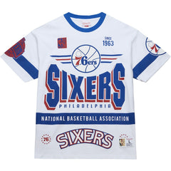 Mitchell & Ness - Philadelphia 76ers Unisex Hardwood Classics Vintage Team Origins Premium T-Shirt - White
