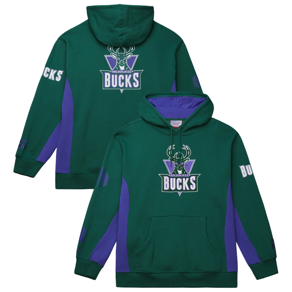 Mitchell & Ness - Milwaukee Bucks Hardwood Classics Team Origins Fleece Pullover Hoodie - Hunter Green