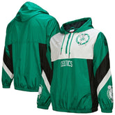 Mitchell & Ness - Boston Celtics Hardwood Classics Team Origins Anorak Quarter-Zip Windbreaker Jacket - Kelly Green