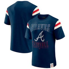 Atlanta Braves Darius Rucker Collection by Fanatics Distressed Sleeve Stripe T-Shirt discount