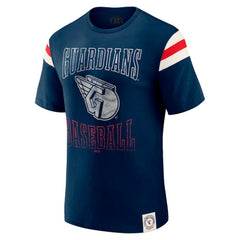 Cleveland Guardians Darius Rucker Collection by Fanatics Distressed Sleeve Stripe T-Shirt Sale
