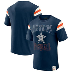 Houston Astros Darius Rucker Collection by Fanatics Distressed Sleeve Stripe T-Shirt On Sale