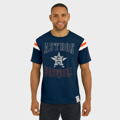 Houston Astros Darius Rucker Collection by Fanatics Distressed Sleeve Stripe T-Shirt On Sale