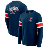 Cleveland Guardians Darius Rucker Collection by Fanatics Waffle-Knit Raglan Long Sleeve Henley T-Shirt On Sale