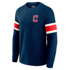 Cleveland Guardians Darius Rucker Collection by Fanatics Waffle-Knit Raglan Long Sleeve Henley T-Shirt On Sale