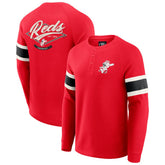 Cincinnati Reds Darius Rucker Collection by Fanatics Waffle-Knit Raglan Long Sleeve Henley T-Shirt Sale