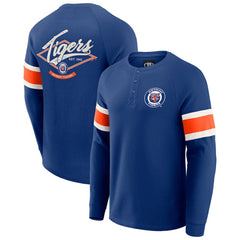 Detroit Tigers Darius Rucker Collection by Fanatics Waffle-Knit Raglan Long Sleeve Henley T-Shirt Clearance