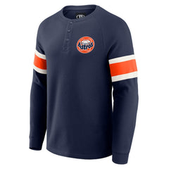 Houston Astros Darius Rucker Collection by Fanatics Waffle-Knit Raglan Long Sleeve Henley T-Shirt Lifestyle