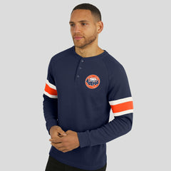 Houston Astros Darius Rucker Collection by Fanatics Waffle-Knit Raglan Long Sleeve Henley T-Shirt Lifestyle