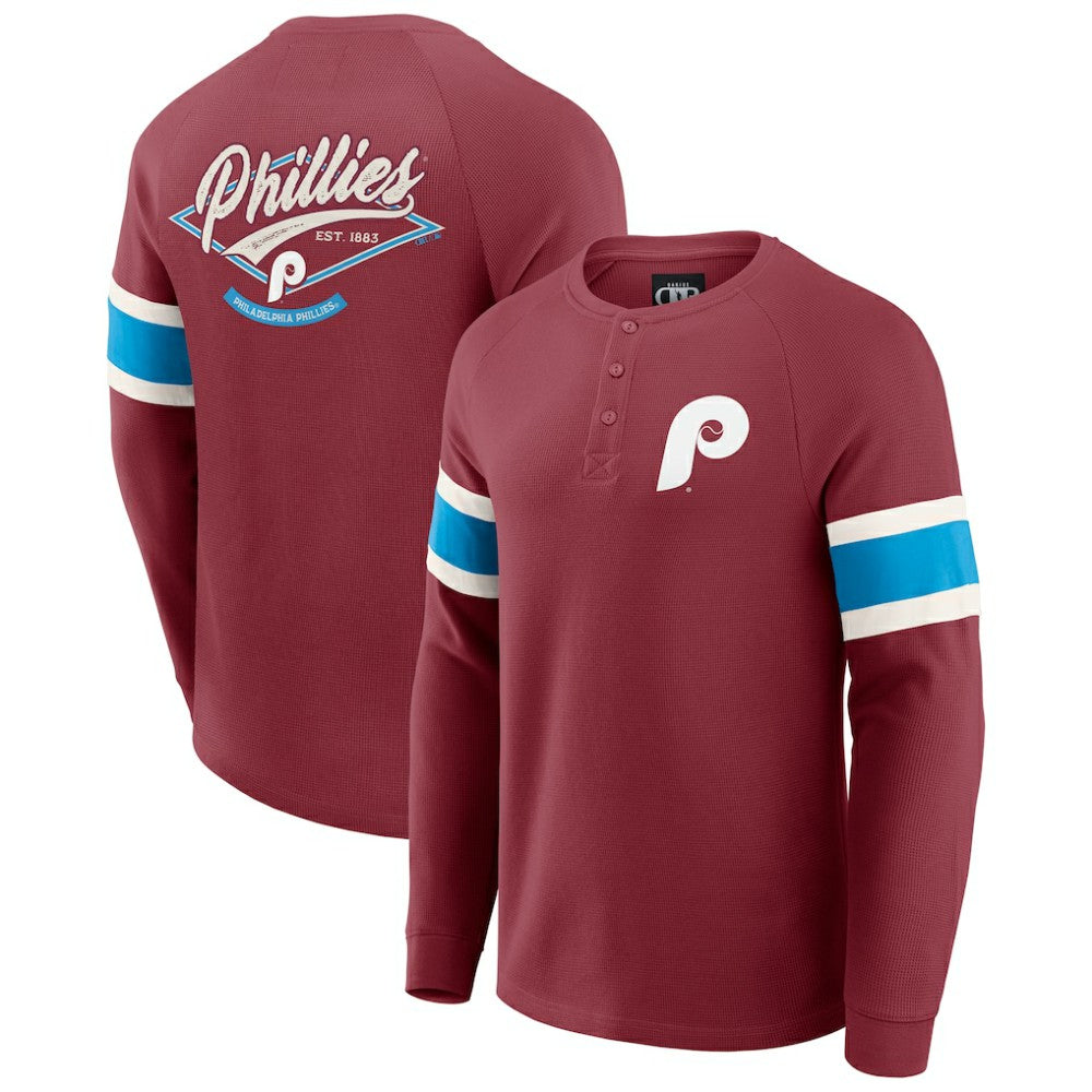 Philadelphia Phillies Darius Rucker Collection by Fanatics Waffle-Knit Raglan Long Sleeve Henley T-Shirt Online