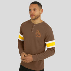 San Diego Padres Darius Rucker Collection by Fanatics Waffle-Knit Raglan Long Sleeve Henley T-Shirt discount