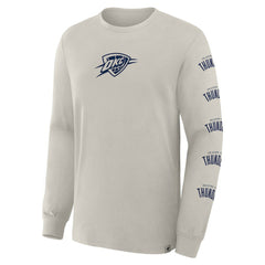 Fanatics - Oklahoma City Thunder Crossover Collection Ball Screen Action Premium Long Sleeve T-Shirt - Cream