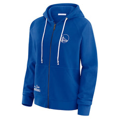 NBA - Golden State Warriors WEAR by Erin Andrews Women's Vintage Full-Zip Raglan Hoodie - Blue