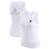NBA - Denver Nuggets WEAR by Erin Andrews Women's Rib-Knit Henley Tank Top - White
