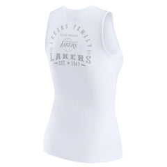 NBA - Los Angeles Lakers WEAR by Erin Andrews Women's Rib-Knit Henley Tank Top - White