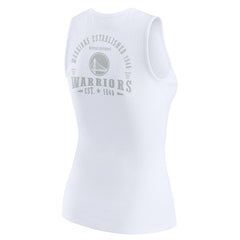 NBA - Golden State Warriors WEAR by Erin Andrews Women's Rib-Knit Henley Tank Top - White